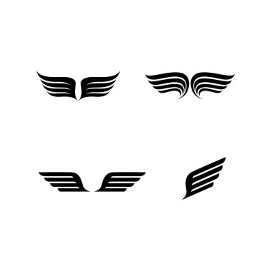 Kanat illüstrasyon logosu ve sembol vektör tasarımı