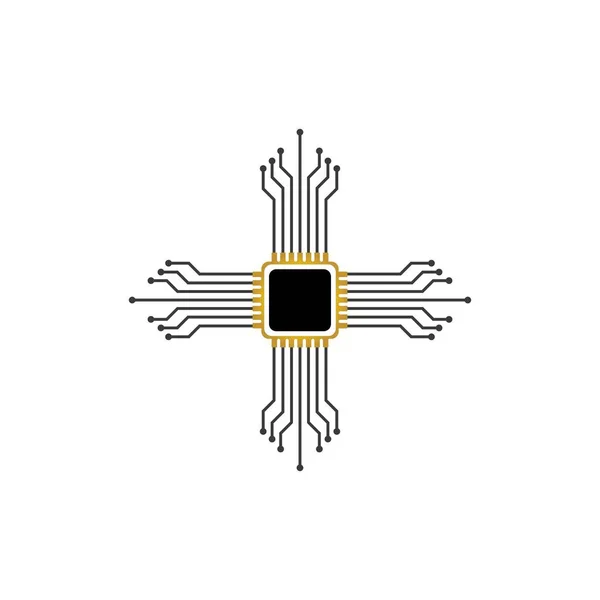 Simbolo Del Processore Circuito Vettore Icona — Vettoriale Stock