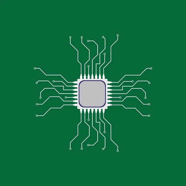 Symbol Vektor Ikon Procesoru Obvodu — Stockový vektor