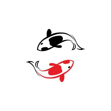 Koi balığı logo şablonu. Yaratıcı vektör sembolü