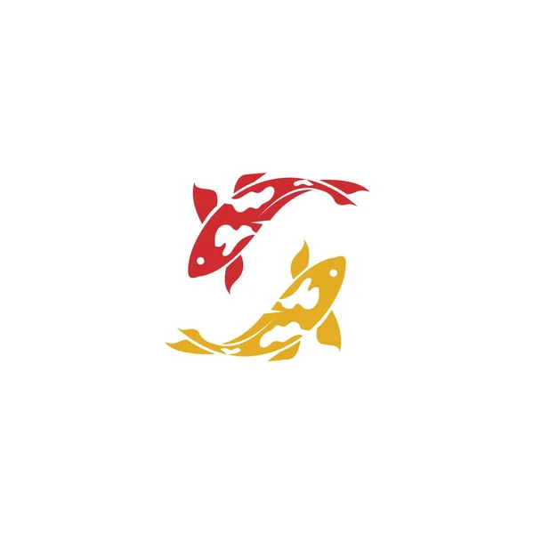 Koi Fisch Logo Vorlage Kreatives Vektorsymbol — Stockvektor