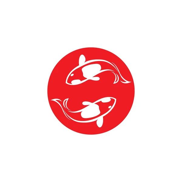 Koi Vis Logo Sjabloon Creatief Vectorsymbool — Stockvector
