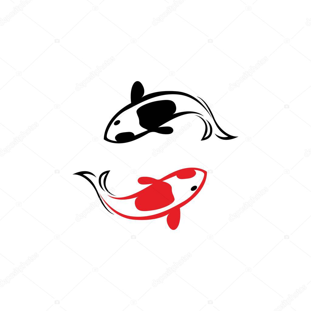 Koi fish logo template. Creative vector symbol