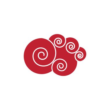 Çin Bulutu şablon vektör resimleme tasarımı