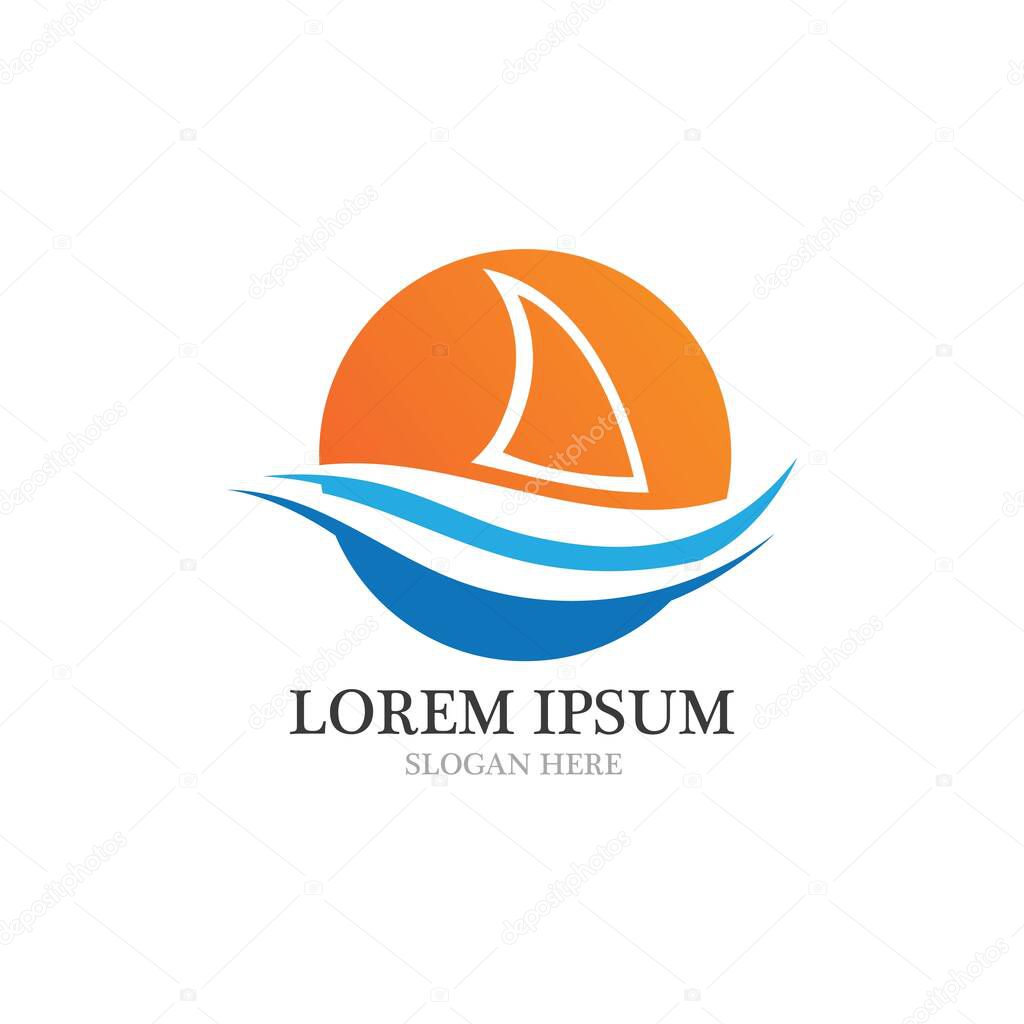 Cruise ship logo images illustration design
