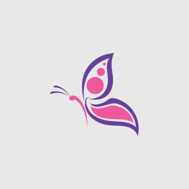  Kelebek logo vektör simgesi tasarımı