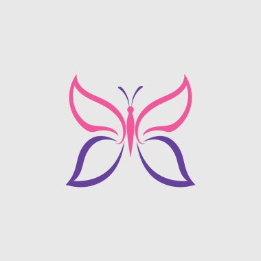  Kelebek logo vektör simgesi tasarımı