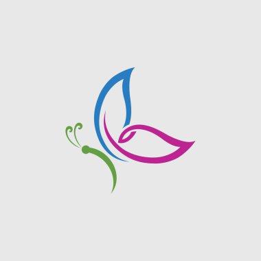  Kelebek logo vektör simgesi tasarımı