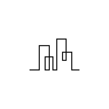 Modern çizgi sanat şehri logo şablonu resimleri