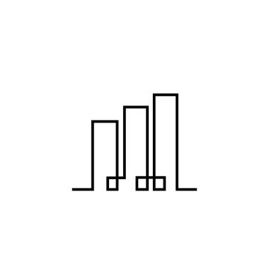 Modern çizgi sanat şehri logo şablonu resimleri