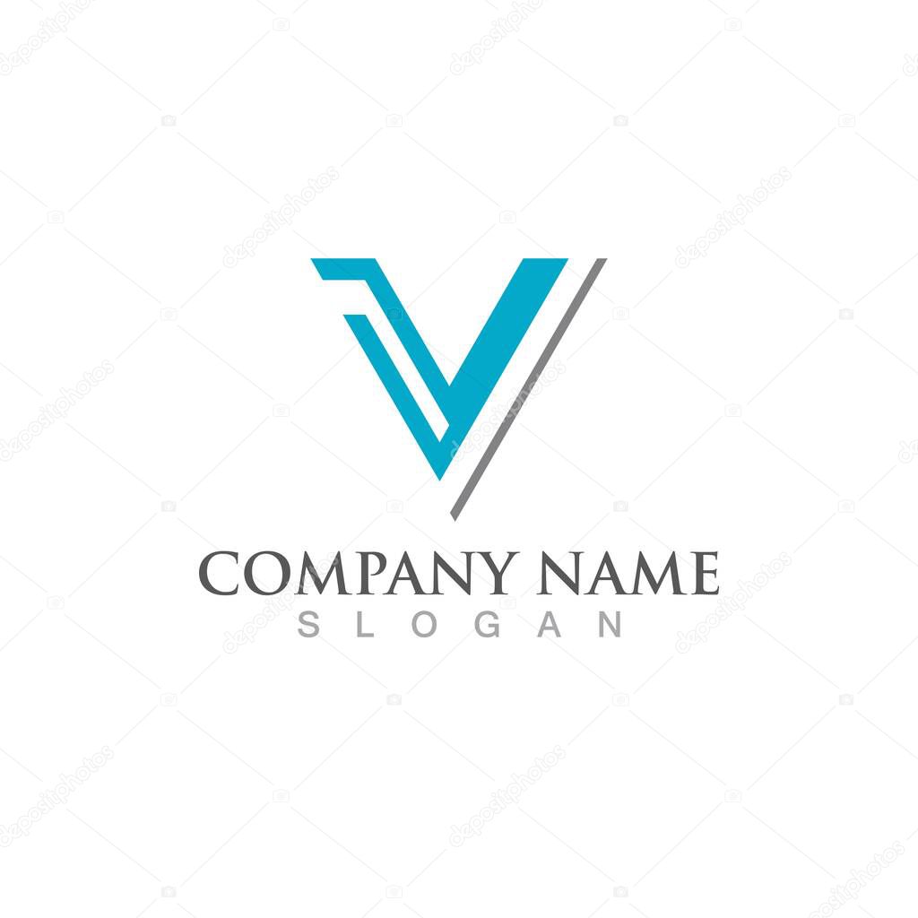 V Letter Logo Template vector icon illustration