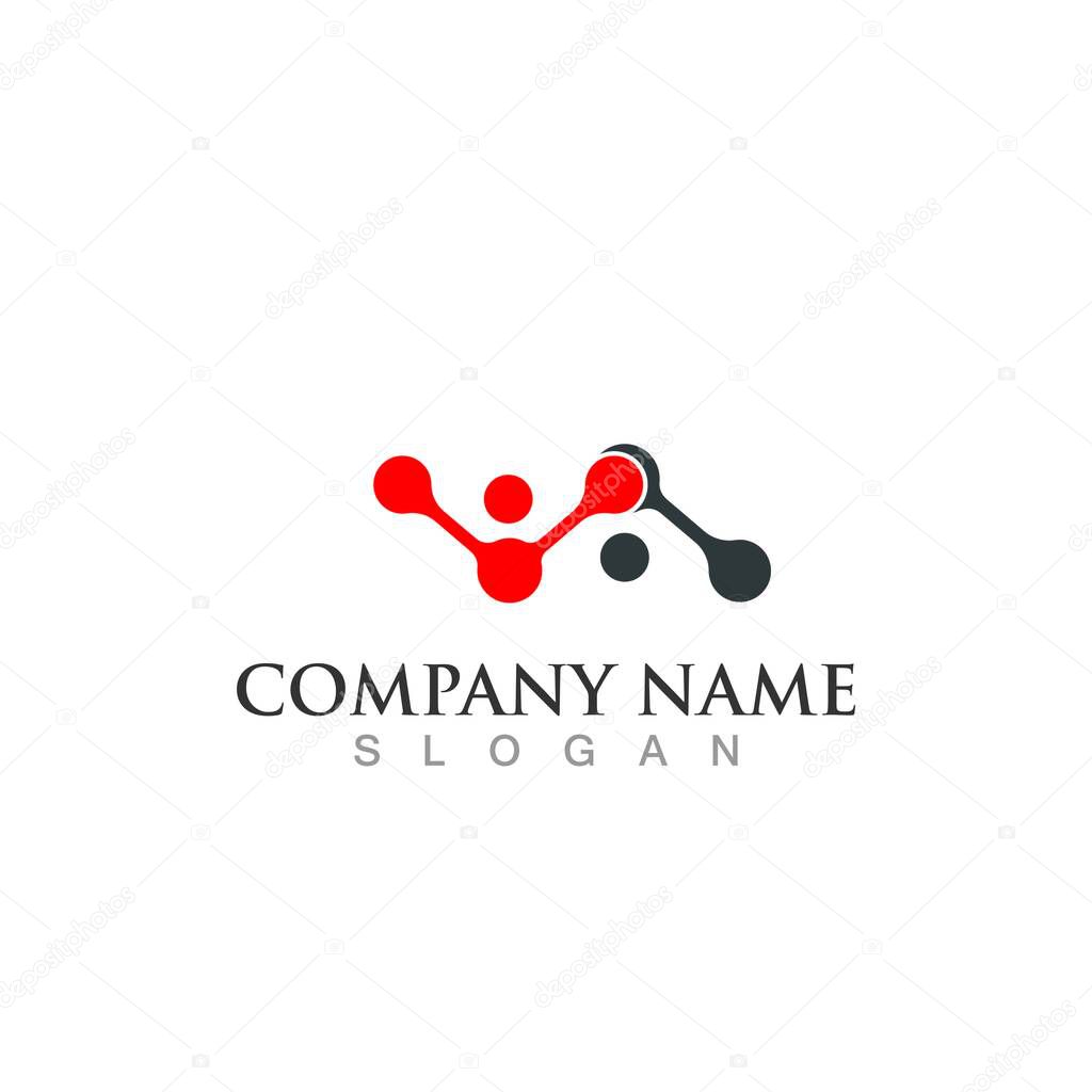 Molecule symbol logo template vector illustration design