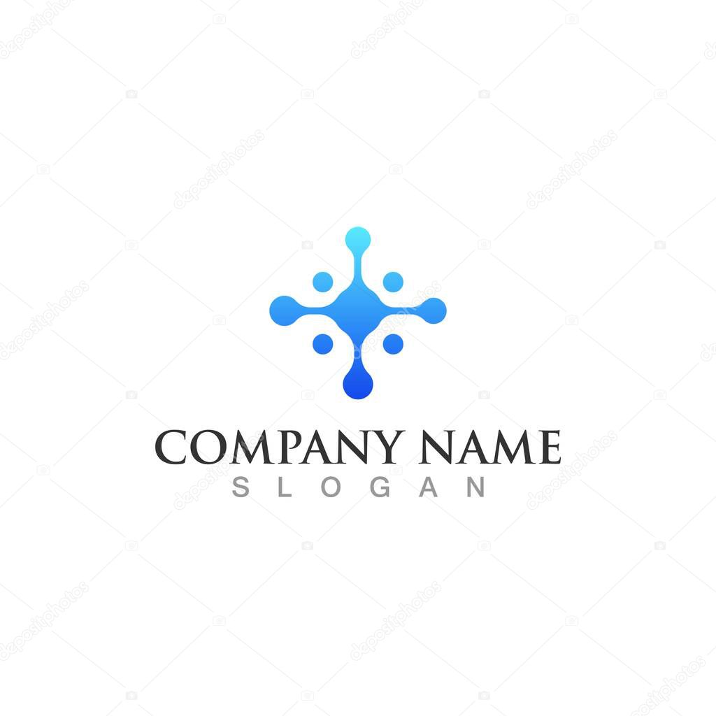 Molecule symbol logo template vector illustration design