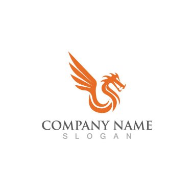 Dragon vektör resimleme logo şablonu