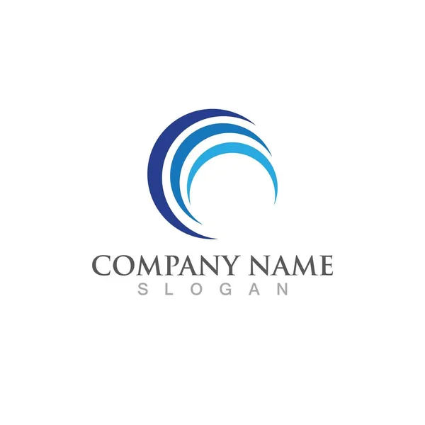 Ícone Onda Água Logotipo Design Vetorial — Vetor de Stock