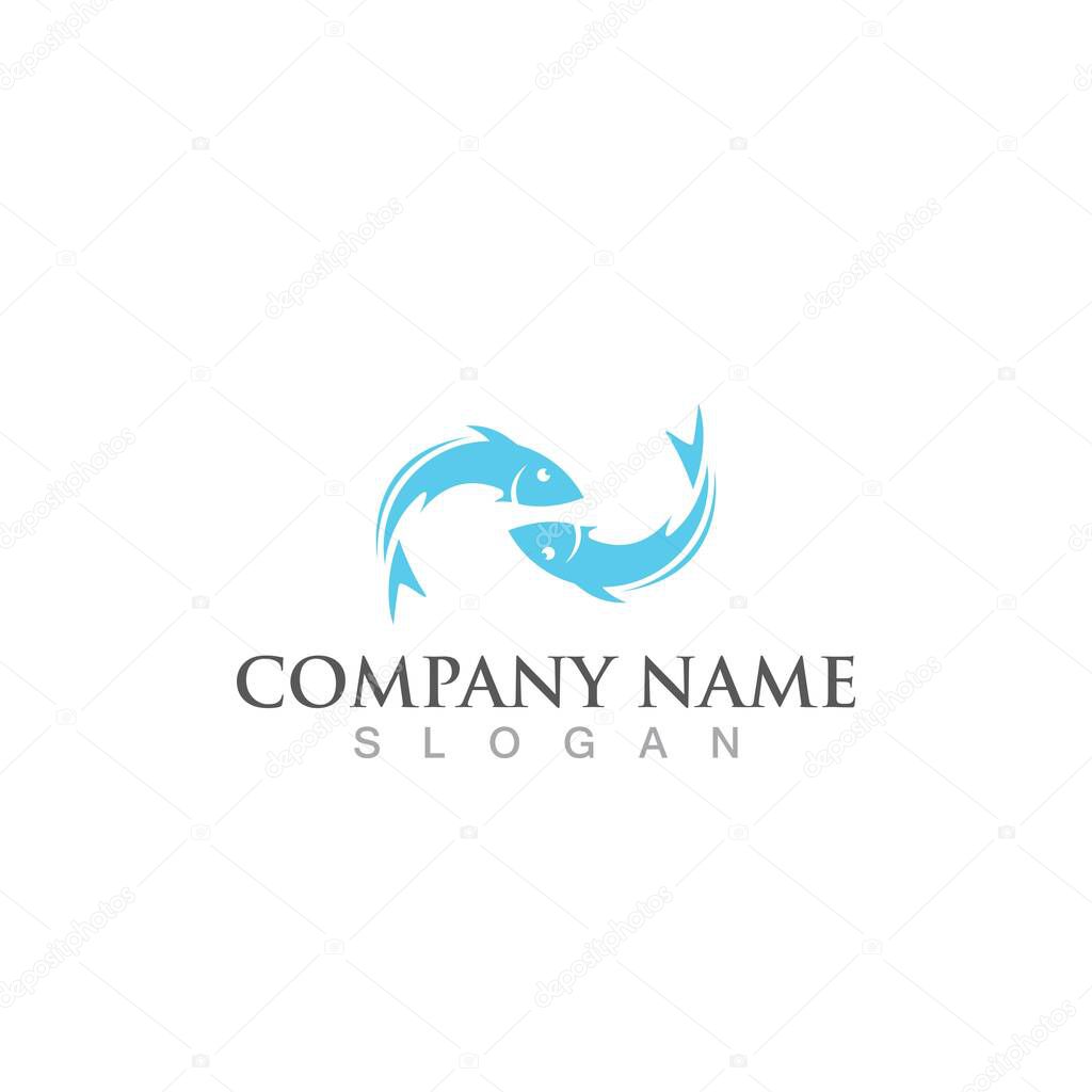 Fish logo template. Creative vector symbol