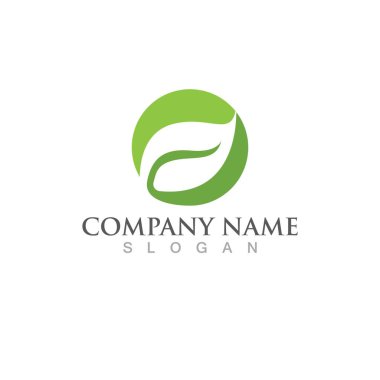 Yeşil ağaç yaprağı ekoloji doğa elementi vektörü logoları