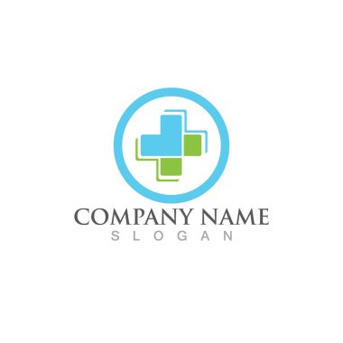 Hastane logosu ve sembol vektör resmi