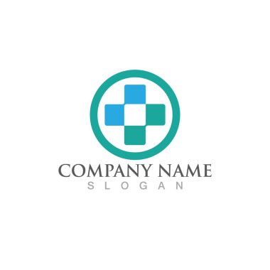 Hastane logosu ve sembol vektör resmi