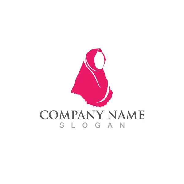 Hijab Logo Symbol Illustration Template Design — Stock Vector