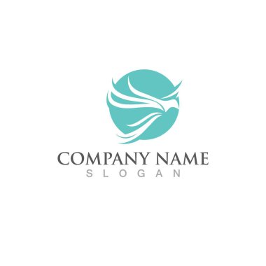 Kuş kanadı güvercin logosu vektör çizimi