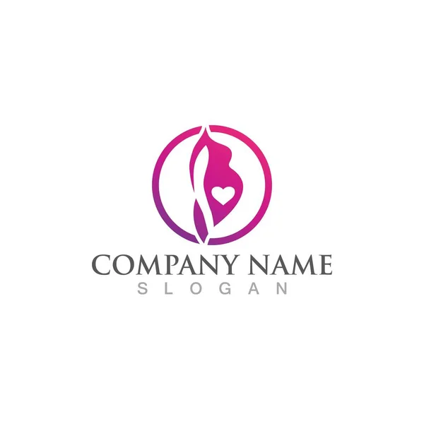 Pregnant Logo Template Vector Icon Illustration Design — Stock Vector