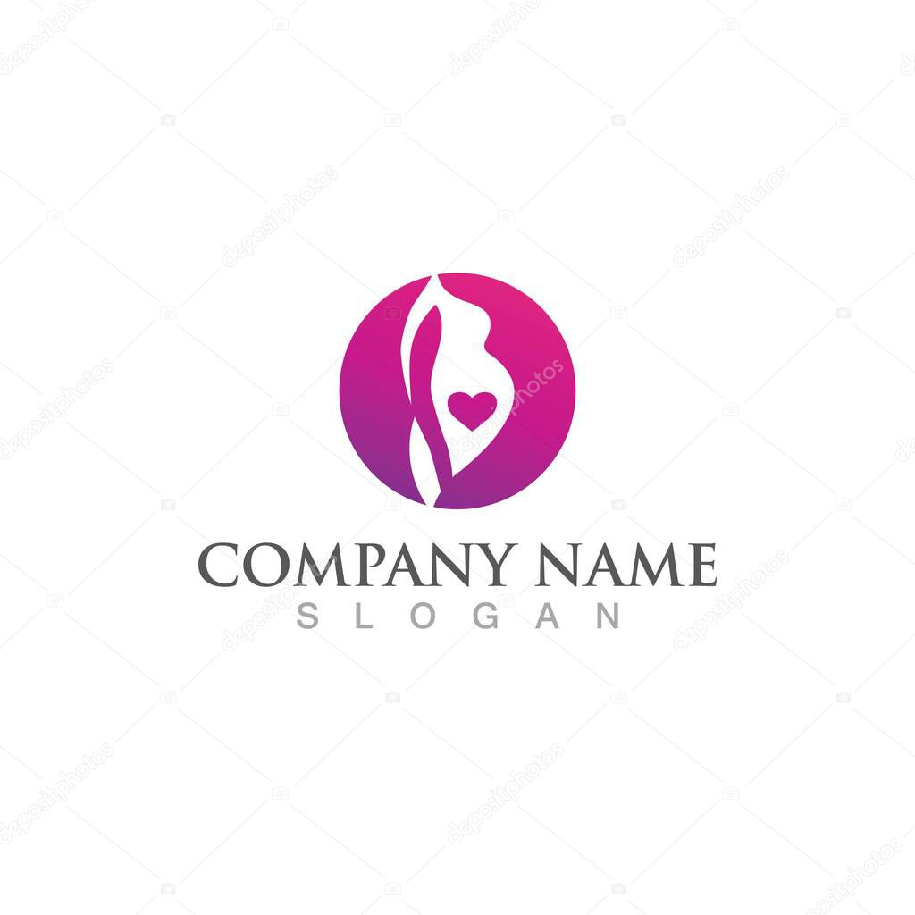 Pregnant logo template vector icon illustration design