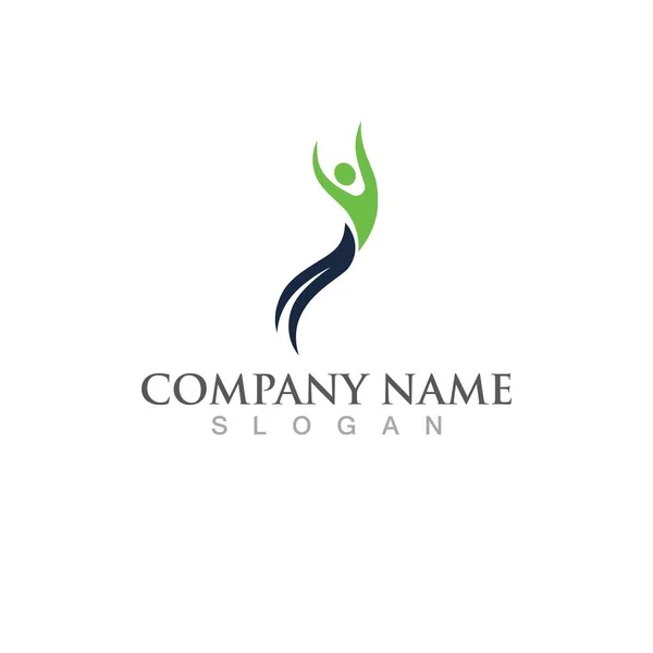 Personagem Humano Logotipo Sinal Ilustração Vetor Design —  Vetores de Stock