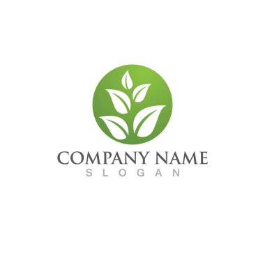 Yeşil yapraklı ekoloji doğa element vektörü