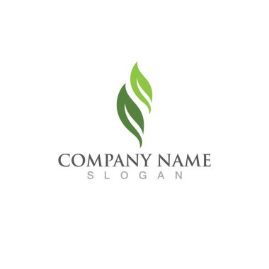 Yeşil ağaç yaprağı ekoloji doğa elementi vektörü logoları