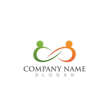 Sonsuz aile bakım logosu ve sembol vektörü