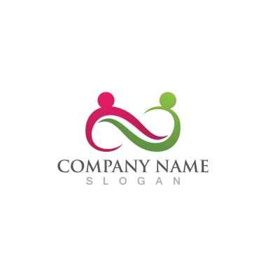 Sonsuz aile bakım logosu ve sembol vektörü