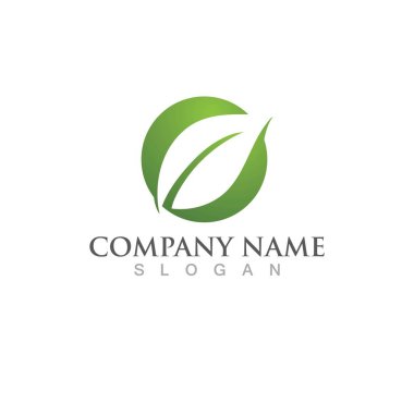 Yeşil ağaç yaprağı ekoloji doğa elementi vektörü logoları