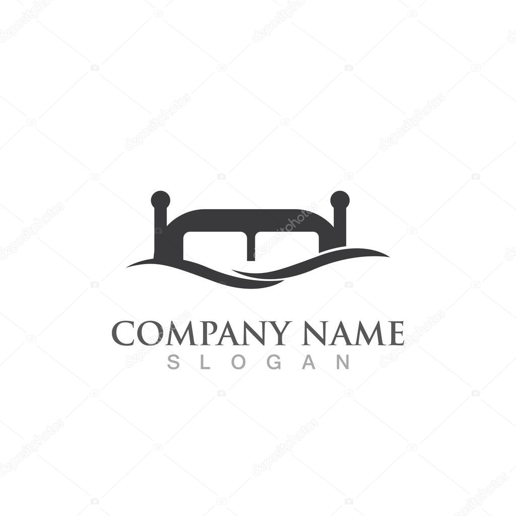 Bed logo and symbol vector image