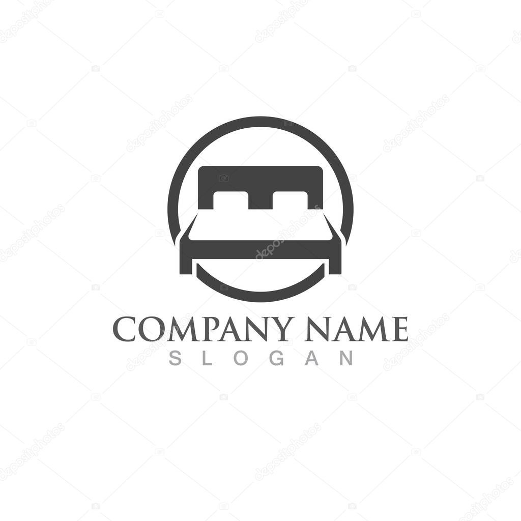 Bed logo and symbol vector image