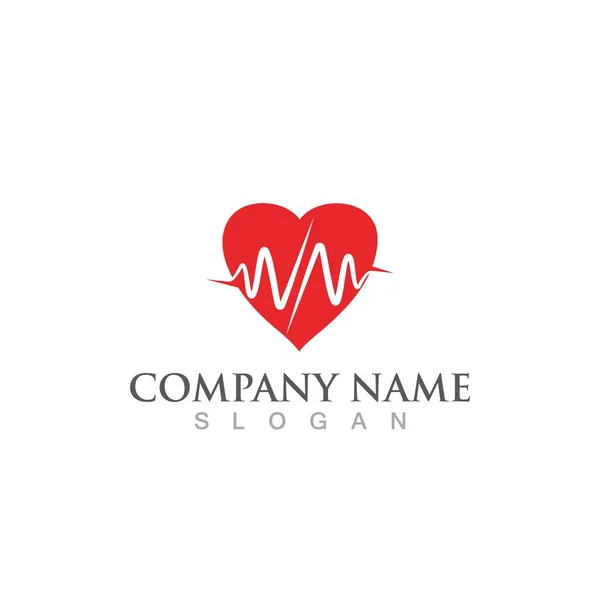 Coração Bater Logotipo Símbolo Vetor —  Vetores de Stock