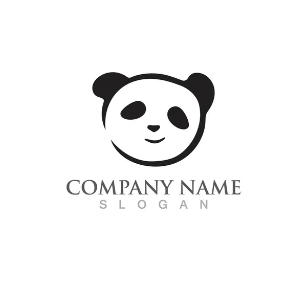 Panda Head Logo Symbol Vector — Stock Vector