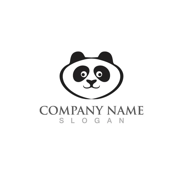 Panda Head Logo Symbol Vector — Stock Vector