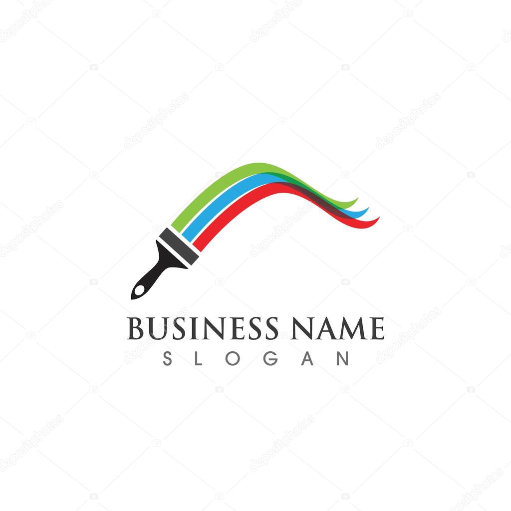 Paint brush logo and symbol vector