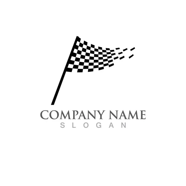 Drapeau Course Logo Symbole Vecteur — Image vectorielle
