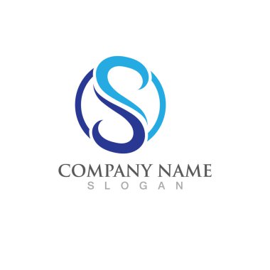 S harfi logo tasarım vektörü