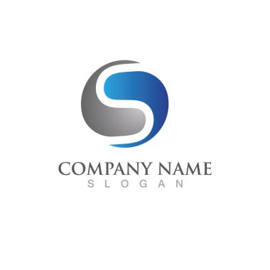 S harfi logo tasarım vektörü