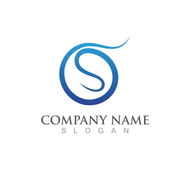 S harfi logo tasarım vektörü