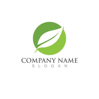 Yeşil yapraklı ekoloji doğa logo element vektörü