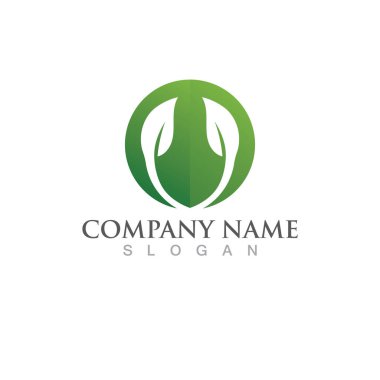 Yeşil ağaç yaprağı ekoloji doğa elementi vektörü logoları