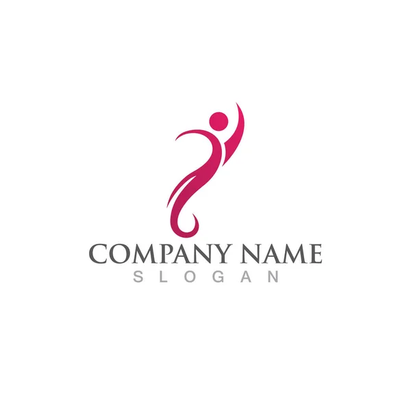 Personagem Humano Logotipo Sinal Ilustração Vetor Design — Vetor de Stock