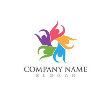Community people group logo, network and social icon design template