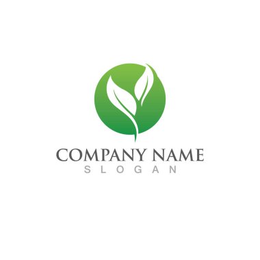 Yeşil yaprak ekoloji doğa eleman vektör logolar