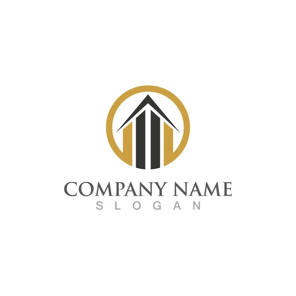 Real Estate Property Construction Logo Design — Stock Vector