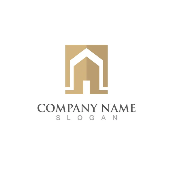 Real Estate Property Construction Logo Design — Stock Vector